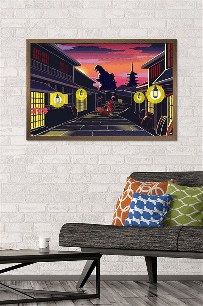 Godzilla - Lurking Wall Poster, 22.375" x 34", Framed