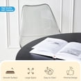 thumbnail image 5 of 5 Piece Round Dining Table Set for 4, 35.5" Kitchen Table with 4 Clear Gray Acrylic Chairs for Restaurant Bedroom Living Room, Space Saving Black Table Chair Set of 4, 5 of 8