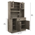 thumbnail image 5 of Uforic Kitchen Pantry Cabinet with Charging Station and Drawers,Storage Cabinet for Entryway, Kitchen Gray, 5 of 8
