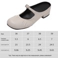 thumbnail image 2 of Zapatos mulas mulas cerradas doe plisado Mary Jane Flats se desliza en toboganes (36) beige, 2 of 9
