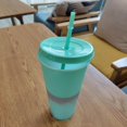 thumbnail image 2 of Copas de cambio de color Tumblers con tapas y - 5 paquetes de plástico reutilizable tumblers de agua fría tazas de para adultos ni Verde Macarena taza de café, 2 of 8