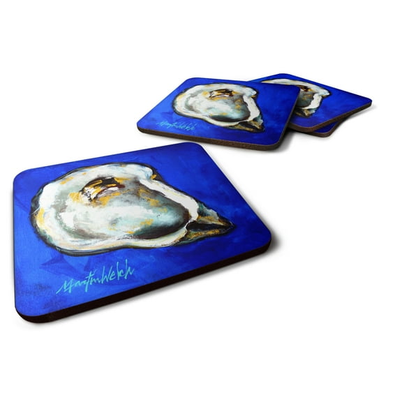 Carolines Treasures MW1329FC Oyster Gray Shell Foam Coaster Set of 4 3 1/2 x 3 1/2 multicolor