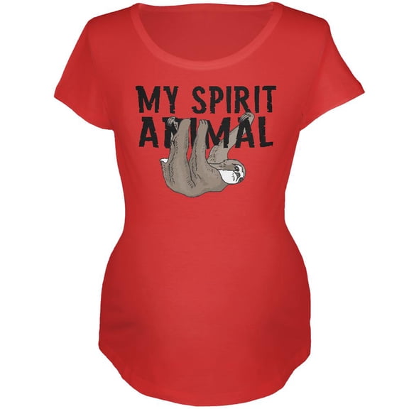 My Spirit Animal Sloth Maternity Soft T Shirt Red SM