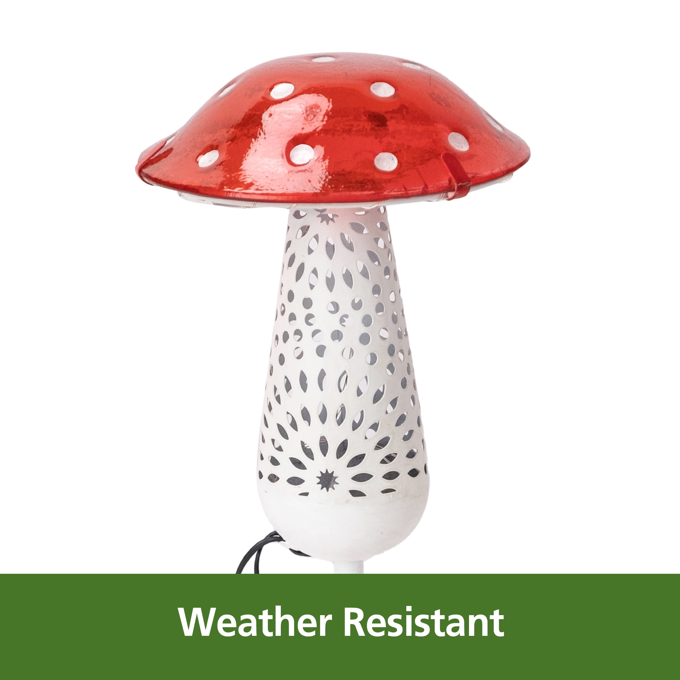 Mainstays LED Solar Mushroom Garden Stakes 3-Pack — Whimsical Cottagecore Fairy Garden Outdoor Decor