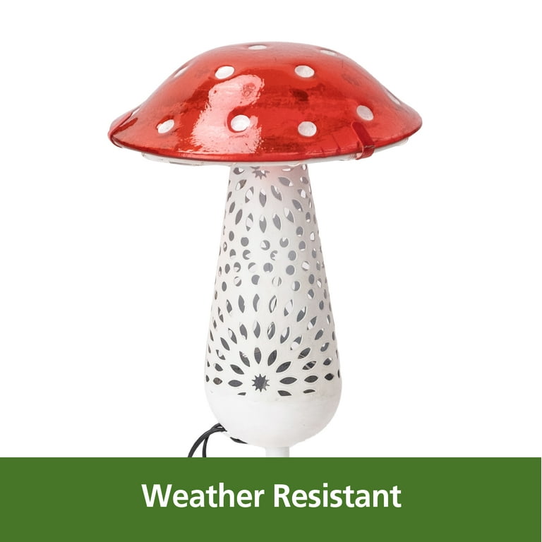 Mainstays LED Solar Mushroom Garden Stakes, 3-Pack - Walmart.com