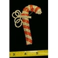 thumbnail image 4 of Vintage Christmas Candy Cane Brooch Pin, Prong Set Rhinestone Bow Holiday Christmas Candy Can Brooch Pin Christmas Jewelry, 4 of 9
