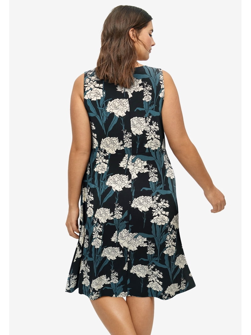 ellos Women's Plus Size Knit Fit And Flare Knit Dress - Walmart.com