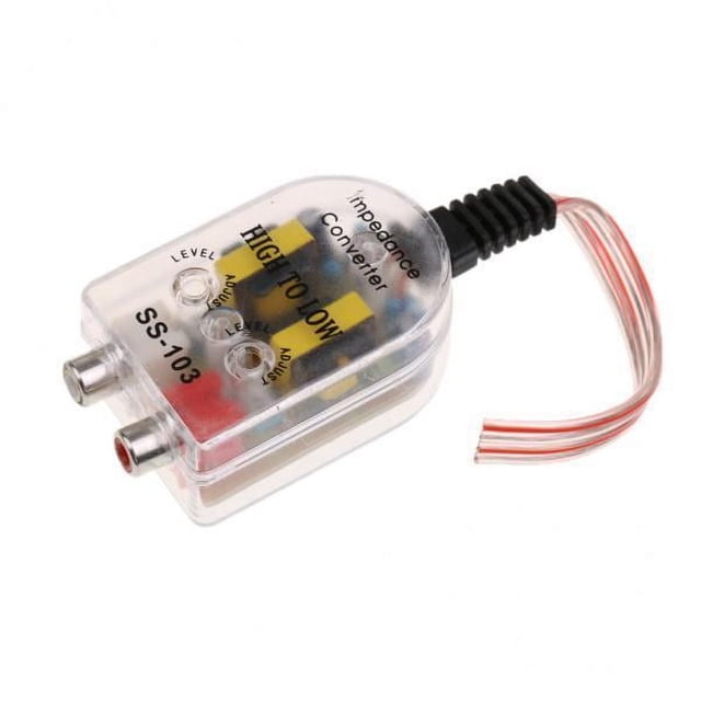 Miulika 2- 2-Channel Car High to Low Impedance Converter Adapter Speaker to 2 RCA 6 Pcs
