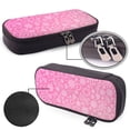 thumbnail image 4 of Lsque Breast Cancer Pink Ribbons Awareness Printed Big Capacity PU Leather Pencil Case Large Pencil Pouch Stationery Pen Bag Pencil Holder for Teen, 4 of 6