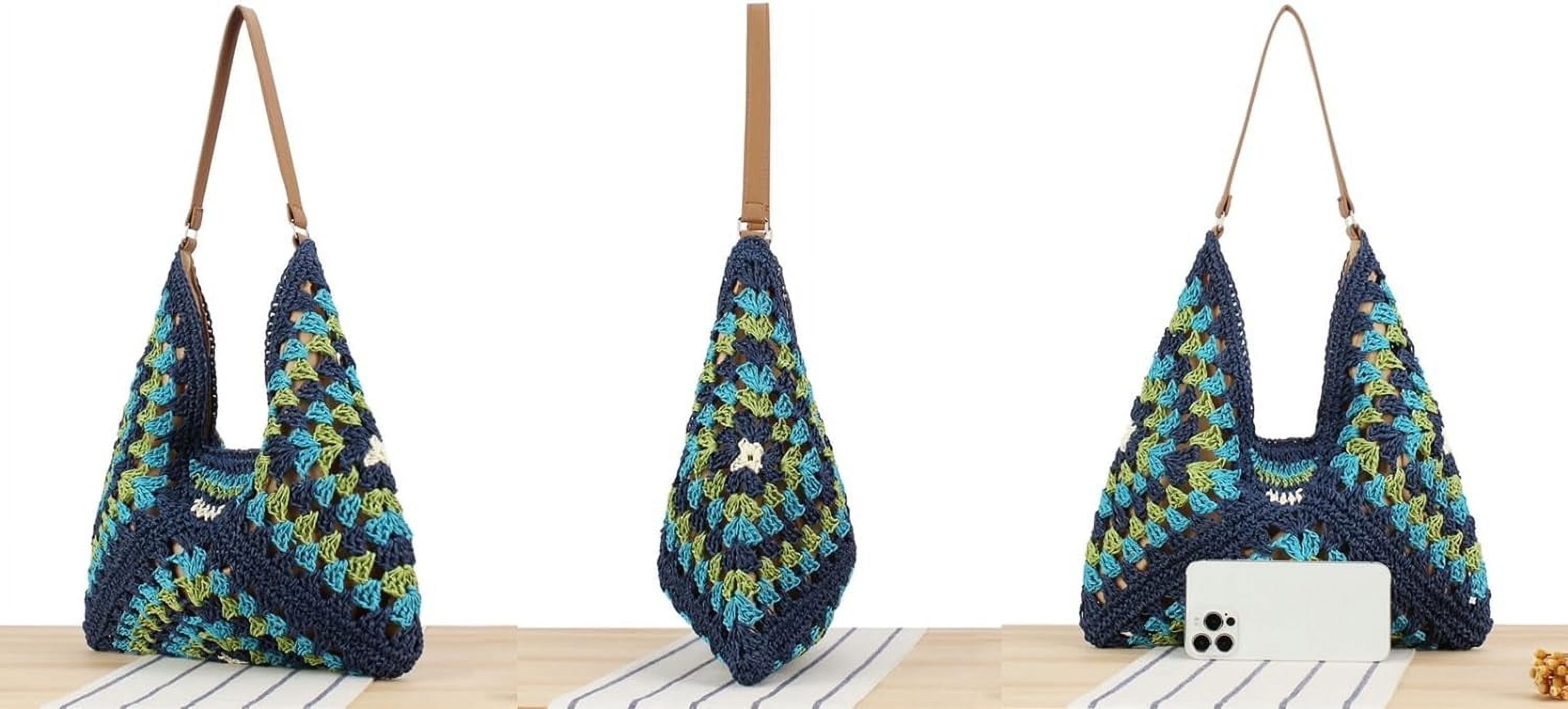 Zhengup Straw Bags for Women Summer Beach Tote Purse Crochet Shoulder Everything Holiday Work Everyday Handbag