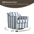 thumbnail image 2 of Swivel Accent Chair, Swivel Barrel Chair, Upholstered Comfy 360 Degree Swivel Club Chair for Living Room/Bedroom/Waiting Room/Office(Linen Stripe Navy, Set of 2), 2 of 6