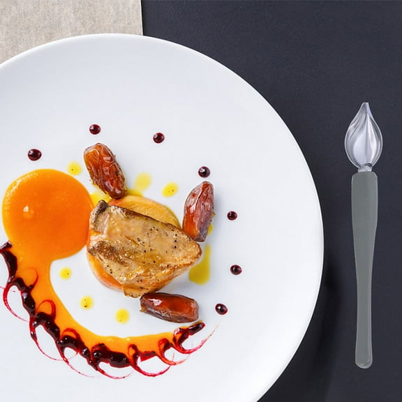 KONTONTY  Stainless Steel Piping Spoon Dish Drizzle Decorating Tools Sauce Baby