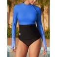 thumbnail image 3 of Sociala Womens Gradient Rash Guard UPF 50+ Swim Shirts Surfing Top with Thumb Hole, 3 of 6