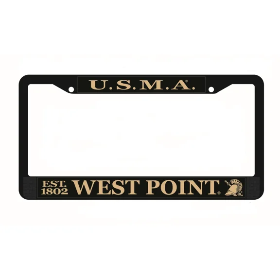 USMA West Point Black Chrome License Plate Frame