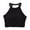 Black, variant on The With Chest Pad Hanging Neck Sling Navel Vest Female Bra With Short Bottoming Coat.,Color:Grey