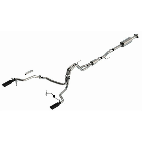 Kit de Système d'Échappement Ford F-150 Borla 2021-2023 140866BC Système Arrière en S; Acier Inoxydable T-304; avec Silencieux; Diamètre de Tuyau de 3 Pouces à 2-1/4 Pouces; Échappement Simple avec Double Sortie