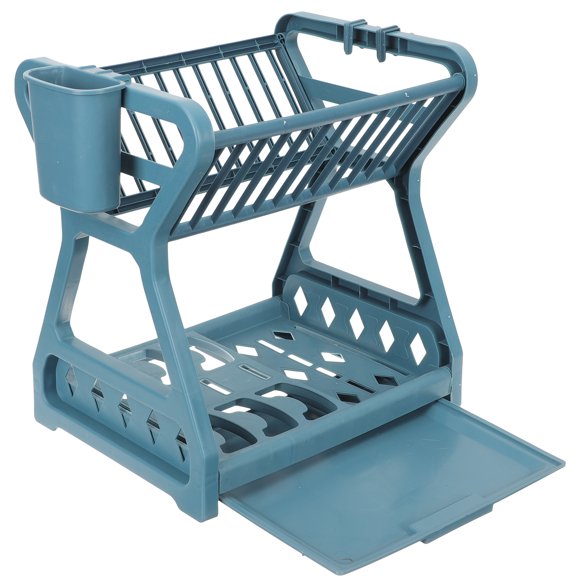 GOOHOCHY Soporte para utensilios de cocina, escurridor de platos de doble capa, escurridor de cubiertos para el hogar, escurridor de platos