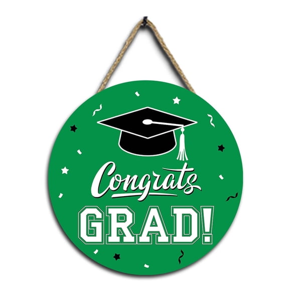 Graduation Party Decoration Wooden Hanging Door Plaque 30 cm Circular Congratulatory Sign for Graduates