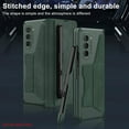 thumbnail image 5 of Dteck Case For Samsung Galaxy Z Fold 5,Military Armor Case with Detachable Pen Slot Shockproof Leather Card Holder Wallet Hybrid PC Kickstand Cover,Green, 5 of 8