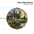 thumbnail image 3 of Disketp Cozy Cottage Lakeside Sunset Funny Coasters,6 Pcs Leather Coasters with Holder, Perfect Housewarming Hostess Gifts,Protect Furniture from Water Marks Scratch and Damage,Round Shape, 3 of 7