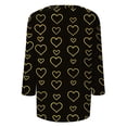 thumbnail image 5 of Fgvctg Valentine's Day Womens Spring Tops Casual V Neck 3/4 Sleeve Top Plus Size Date Night Pullover Shirt Cute Sweet Love Heart Graphic Half Sleeve Blouses Gold L, 5 of 6