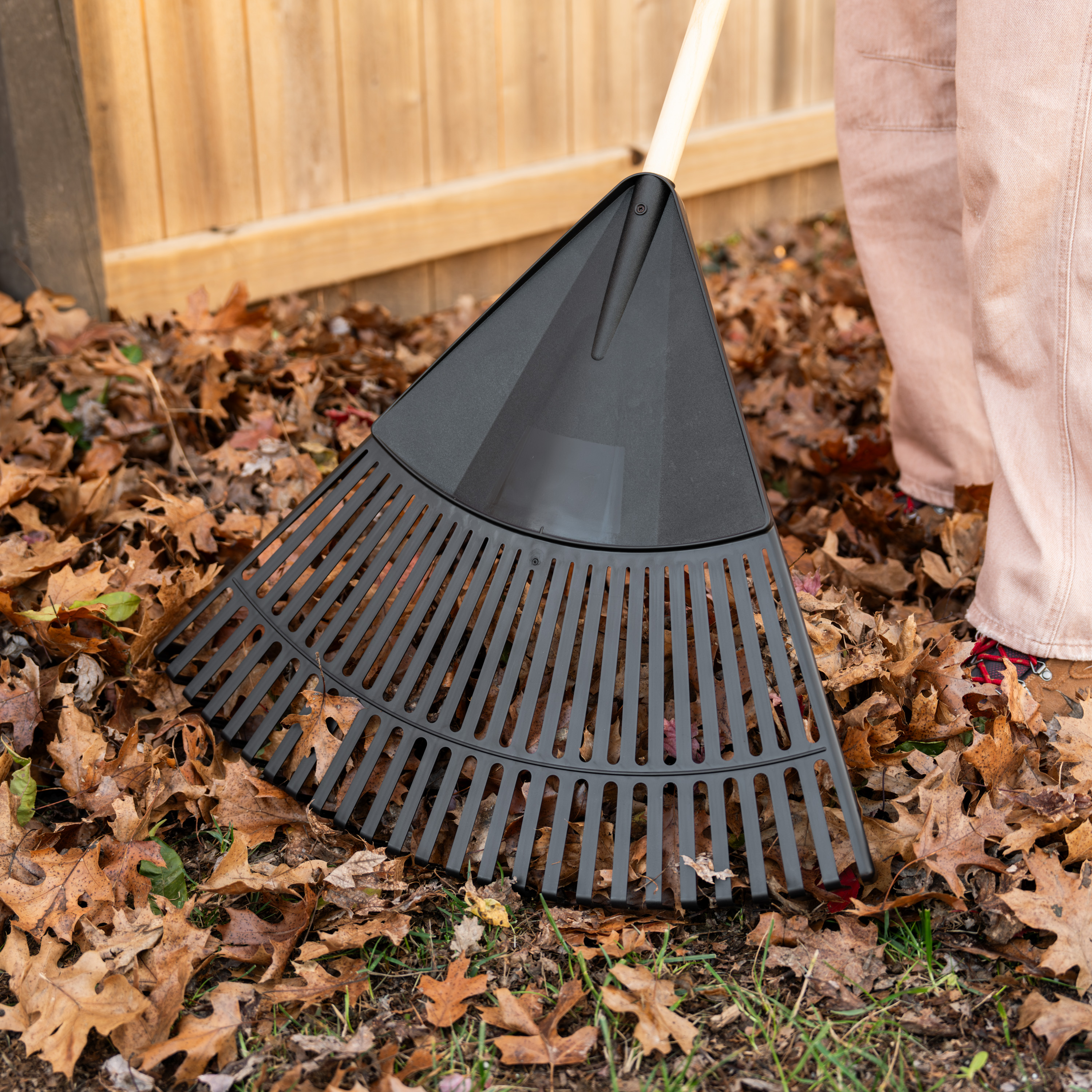Expert Gardener 24-Inch Poly Leaf Rake with Wood Handle photo 7
