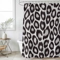 thumbnail image 4 of Leopard Printed Bathroom Shower Curtains with 12 Hooks Polyester Waterproof Shower Curtain for Stalls and Bathtubs Farmhouse Vintage Animals Black Grey Decorative Bathroom Curtain 72x84 Inches, 4 of 9