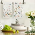 thumbnail image 2 of Floral Leaves Butterfly Spring Kitchen Towels Dish Towels, 18x26 Inch Seasonal Summer Decoration Hand Towels Set of 2, 2 of 6
