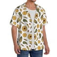 thumbnail image 2 of Fuzoiu Cartoon Corn Pumpkin Sunflower Print Men's Casual Short,Men's Short Sleeve Shirt,Mens Casual Button Down Shirts,Cuban Collar Summer Shirt for Beach, Vacation, and Outdoor Activities-3X-Large, 2 of 5