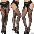 thumbnail image 4 of Pantimedias de talla grande sin entrepierna para mujer, medias sexis de lencería erótica para mujer, pantimedias con tirantes para mujer, entrepierna abierta, 4 of 5