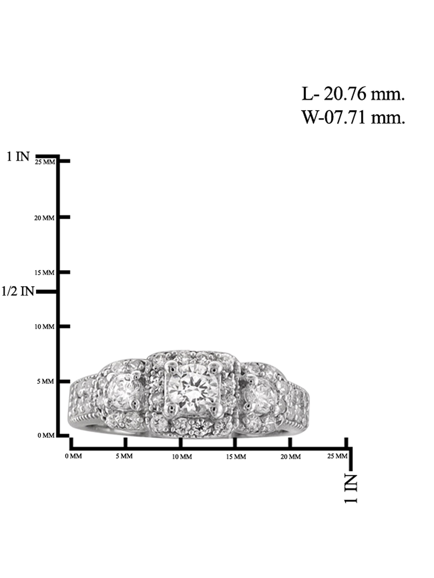Diamonice 0.925 Sterling Silver 2.50 Carat White Cubic Zirconia Ring for Women | Cubic Zirconias for Everyday Womens Wear