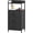 Black, variant on Nightstand with 3 Drawers, Dresser with Fabric Bins for Bedroom, Hallway, Entryway, Night Stand Bedside Table Furniture, Sturdy Steel Frame, Wooden Top, Easy Pull Fabric Bins, White Leather