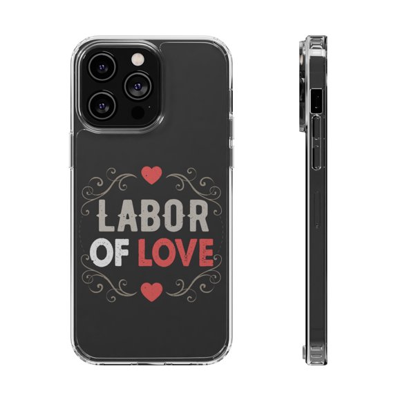 DistinctInk Clear Case for Apple iPhone 15 PRO (6.1" Screen) - Labor Of Love