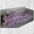 thumbnail image 5 of Floral Soft Flannel Fleece Throw Blanket, Nature Themed Violet Tone Iris Flowers in Effect, Cozy Plush for Indoor and Outdoor Use, 60" x 80", Lavender Mustard, by Ambesonne, 5 of 5