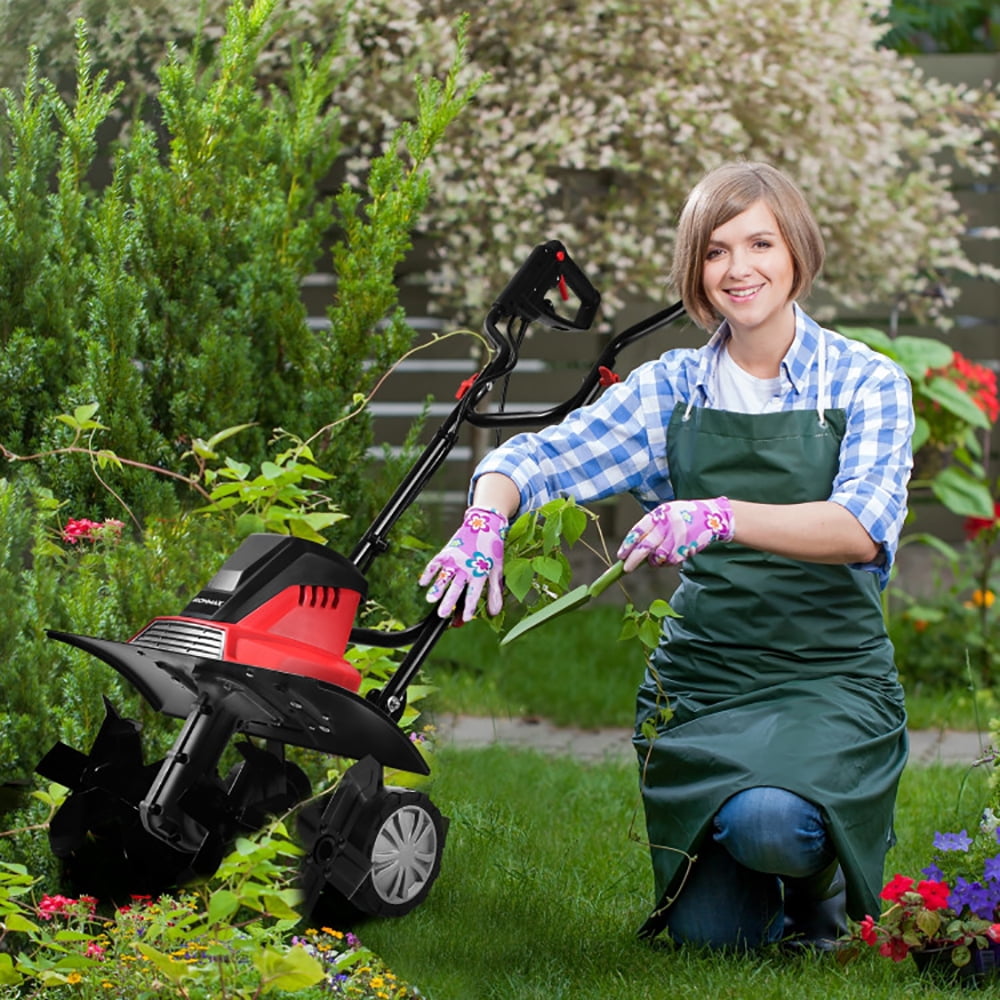 Spaco 17-Inch 13.5 Amp Corded Electric Tiller and Cultivator 9-Inch Tilling Depth, Outdoor Tools for Garden, Garden Care Tools