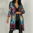 thumbnail image 2 of ZQUUVOU Women's Squine Coat Solid Color Long Sleeved Cardigan Top (Multicolor,S), 2 of 8