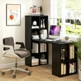 thumbnail image 2 of Costway Computer Desk with Bookshelf 12 Cubes Study Writing Table Laptop Workstation, 2 of 10