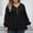 001 Black, variant on Women's Oversize V Neck Button Down Sweaters Casual Long Sleeve Pullover Tops Ruffle Swing Flowy Tunic Sweaters