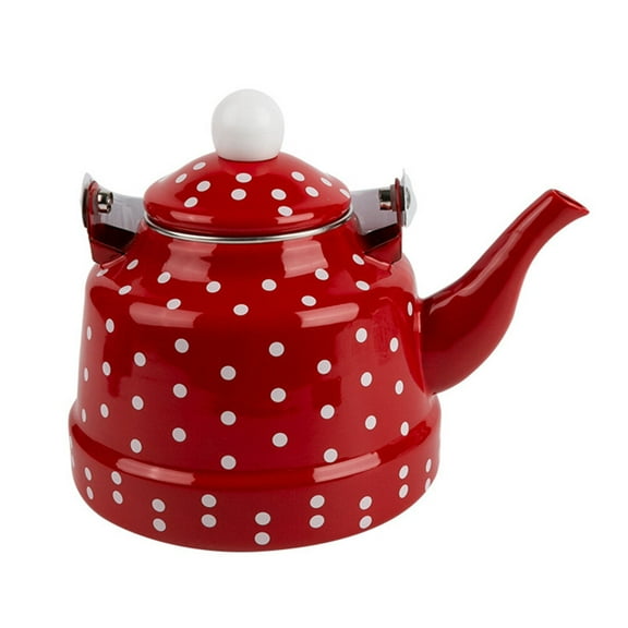 BESTONZON 1Pc Creative Red Enamel Water Pot Suitable for Induction Gas Stove