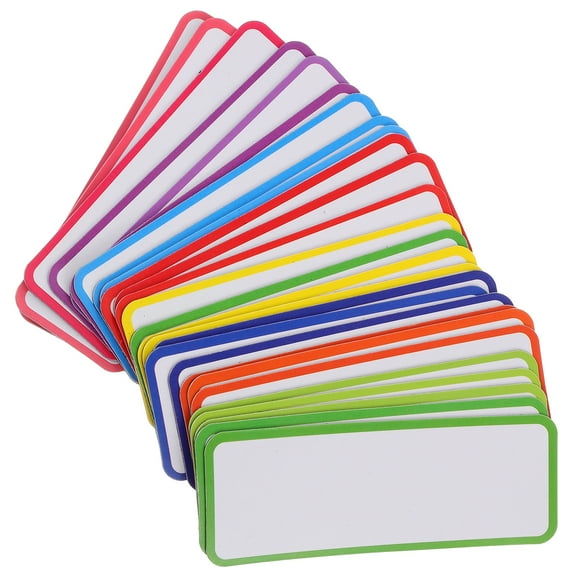 WRITWAA 27Pcs Assorted Color Magnetic Labels for Fridge Whiteboard and Locker Use