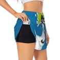 thumbnail image 2 of Bixox Women's Goose Holding an Umbrella pattern 2 in 1 Running Shorts - Lightweight Athletic Workout Gym Yoga Shorts Liner with Pockets - X-Large, 2 of 7