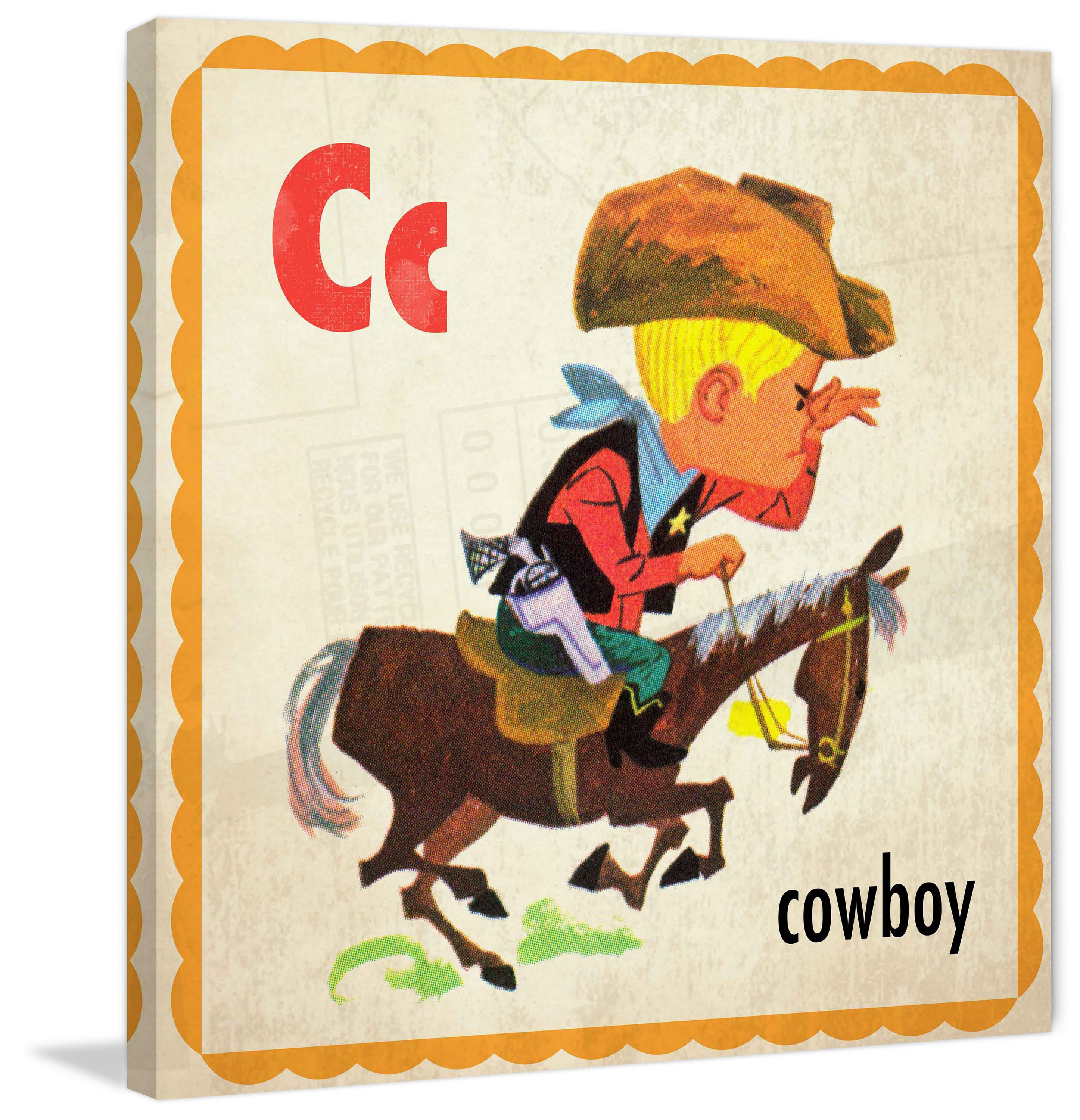 "Cowboy" Painting Print on Wrapped Canvas