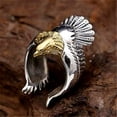 thumbnail image 2 of Adjustable Big Eagle Wing Open Ring Vintage Viking Punk Zinc Alloy Animal Statement Ring for Women and Men Silver and Gold Tone Classic Jewelry, 2 of 6