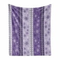 thumbnail image 1 of Ethnic Soft Flannel Fleece Throw Blanket, Scroll Western Christmas Snowflakes Middle Eastern Noel Print, Cozy Plush for Indoor and Outdoor Use, 50" x 70", Lavender Violet White, by Ambesonne, 1 of 6