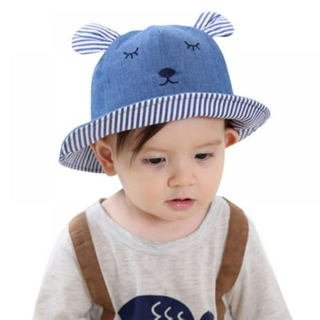 

Baby Girl Hats Bear Cowboy Infant Hats Sun Cap Polka Dot Summer Outdoor Beach Bucket Sun Hat