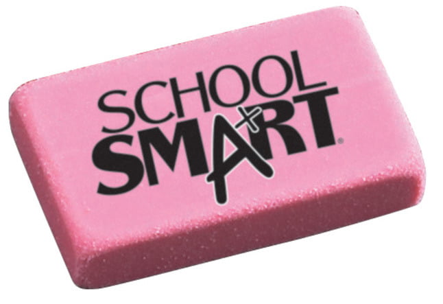 School Smart 1 1/8 in x 15/16 in x 3/8 in Pink Box of 60 Latex Free Block Eraser 