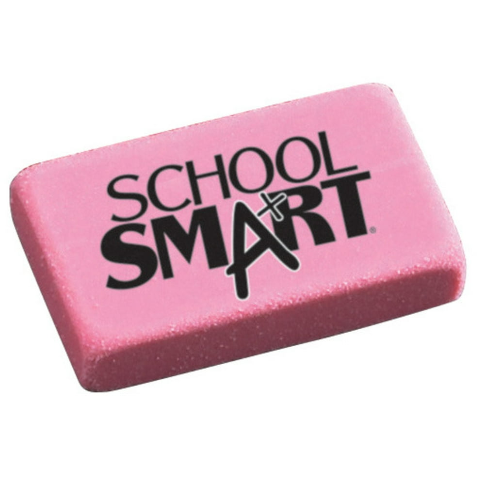 School Smart Small Pink Block Eraser, Pack of 80