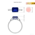 thumbnail image 5 of ANGARA Lab Grown 1.65 Ct Blue Sapphire Side Stone Engagement Ring for Women in 14K White Gold (Size-8x6mm) | September Birthstone, Anniversary, Jewelry Gift for Women | Lab-Grown Blue Sapphire Ring, 5 of 8