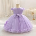 thumbnail image 5 of KAUOD Flower Girl Dress Cap Sleeve Crewneck Lace Puffy Formal Dresses Tulle Birthday Wedding Princess Pageant Dress, 5 of 8
