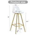 thumbnail image 3 of JUFU Set of 2 Transparent Cushioned Bar Chairs with Metal Legs, Modern High Seat for Kitchen or Dining Room, 3 of 7